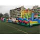 Colorful Commercial Inflatable Obstacle Course Automatic Cutting Sewing High Strength