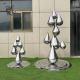 Stainless Steel Garden Sculpture Water Drop Metal Polished Home Artistic Decoration Modern