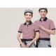 Combed Cotton Restaurant Uniforms Polo Shirts Contrast Color For Men And Women