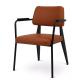 Powder Coat Metal Frame Restaurant Chairs Modern Simple Armchair Soft Leather