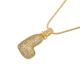 Crystal CZ Letter Pendant Necklace Gold Plated Initial 26 Hip Hop Charms Pendants