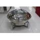 Food Pan Hydraulic Round Chafing Dish With Glass Window / Mechanical Hinge Lid Dia.36cm 6.8Ltr