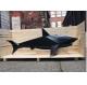 Life Size Abstract Metal Garden Sculptures / Metal Shark Sculpture In Stainless Steel