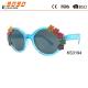 Hot sale style of kids sunglasses ,  plastic  blue frame with beautiful  flowers