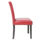 Urban Solid Wood Leatherette Padded Dining Room Chairs , Colored Wooden Dining Chairs Red