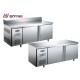 Stainless Steel material Restaurant One Door Counter Fridge Prep Table Freezer of silver color