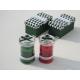 Red & Green scented glass candle with printed label,ribbon decor and packed into gift box