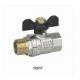 10017 Brass Ball Valve  with butterfly handle and Nickel plating 25Bar