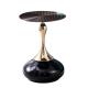 Golden Stainless Steel Hotel Furniture Table With Lovely Round Base Rock Plate