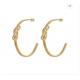 Oem Gold Hoop Earrings For Women Girls Gold Plated Knot Statement Lightweight Thick Trendy Small Open