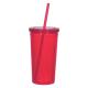 Double Wall AS Plastic Tumbler With Spill Resistant Lid And Matching Straw