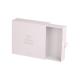 White Embossing Drawer Gift Box Cosmetic Packaging With Ribbon Handle