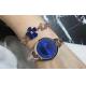 Blue dial quartz watch Wrist Watch with blue flower bracelet Ladies' fashion watch