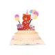 Laser Cut 3d Gift Pop Greeting Cards Cartoon Bear Birthday Cake