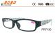 Hot sale style of reading glasses with plastic frame ,printe the patterns