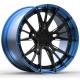 21 Inch 2Piece Forged Aluminum Alloy Wheels Polished Blue Lip Gloss Black Disc