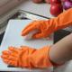 Excellent Grip Flock Lined Rubber Gloves Natural Latex 35g-80g Length 300mm