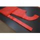 Eco Friendly Red PE Apron Flat Packed / Plastic Aprons Disposable For Adults