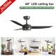 Black Dimmable LED Ceiling Fan For Home 48 High Speed Electric Fan