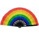 Top Quality Custom Logo Printing Rainbow Fabric Hand Fan