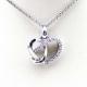 Sterling Silver CZ Diamonds Heart Pendant  Women Necklace (P-116)