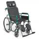 High Back Folding Reclining Wheelchair Manual Standing With Solid Wheel Armrest