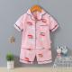 Full Flower Cardigan Pajama Set Kids Summer Thin Button Up Pyjama Set