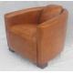 Vintage Style Tub Genuine Cow Leather Armchair For Club Office Home
