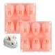 3D Mini Silicone Baking Mold For Mousse Cake Fondant Soap Ice Cream Chocolate Candy Rabbit Molds 6 Cavitity