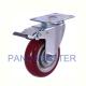 Polyproylene Medium Duty Casters 100Kg Red Double Locking Casters