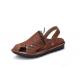 Comfortable Handmade Leather Sandals Summer Brown Flat Platform Sandals