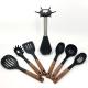2024 Best Seller Wooden Handle Silicone Cooking Utensil Set with Nylon66 Material
