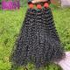 Peruvian Virgin Jerry Curl Weave Human Hair Kinky Curly Natural Color Human Hair Weft