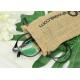 Drawstring Jute Packaging Bags Customized Styles With Gray Soft Lining