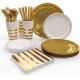 Bridal Showers Party Gold Wedding Disposable Dinnerware Sets