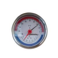 1/2 BSP Thermo Manometer 0-6bar 1/4 100MM Temperature  Pressure Gauge