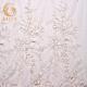 MDX Beaded White Lace Fabrics 140cm Width Luxurious With 3D Flowers