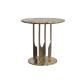 Living Room Small Round Stainless Steel End Table Side Table With Brushed Gold Matt Black Natural Marble Top Metal Leg
