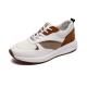 White Brown Lace Up Euro 39size Mens Leather Sneakers Anti Skid