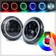 Phone App Control RGB 7 inch offroad headlight high lumens 7 inch RGB round led headlight for jeep wrangler headlamp