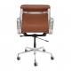 Classic Style Brown Executive Office Chair , Mid Back Brown Leather Rolling Chair
