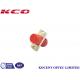 Red Fibers Optics Adapter FC UPC APC Metallic , Oblong With Flange Simplex