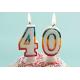 Glitter Number Birthday Candles , 40th Anniversary Cake Candles Food Grade