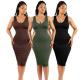 2024 Women's Elegant Casual Style Midi Shapewear Dress with Removable Pads
