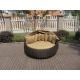 Outdoor Rattan Daybed , Hand-Woven All Weather Round Sun Bed