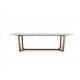 Y Shape Wide Bar Wooden Leg Rectangular Marble Dining Table