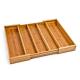 Multipurpose Design Bamboo Expandable Cutlery Tray 5 Large Compartment