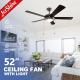 Classic 52 Ceiling Fan with LED Light & Pull Chain Control