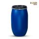 Cylindrical 120L Water Barrel HDPE Plastic Blue Drum Solid Liquid