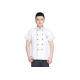 Embroidery Logo Restaurant Work Shirts Cotton Anti - Wrinkle With Stand Collar